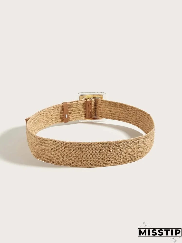 Square Buckle Woven Belt