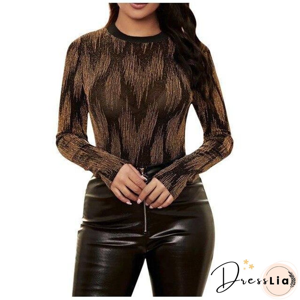 Vintage T-Shirts Women Clothing Women's Fashion Long Sleeve Tops Stamped Stretch Comfortable Bottom Tops Camisas De Mujer