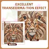 Lion full DIY 5d rond drill diamond dots peintures arts artistiques 15,75 x 15,75 in diamant cristal kits de peinture &agrave; strass pour adultes/d&eacute;butants, id&eacute;e cadeau d&eacute;coration murale