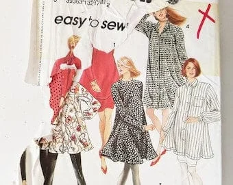 pornhint Pornhint 90s Maternity Separates, Stirrup Leggings, Swing Top, Straight Skirt, Flared Tunic Top, Easy to Sew - UNCUT Simplicity 8079, Sizes 6-12