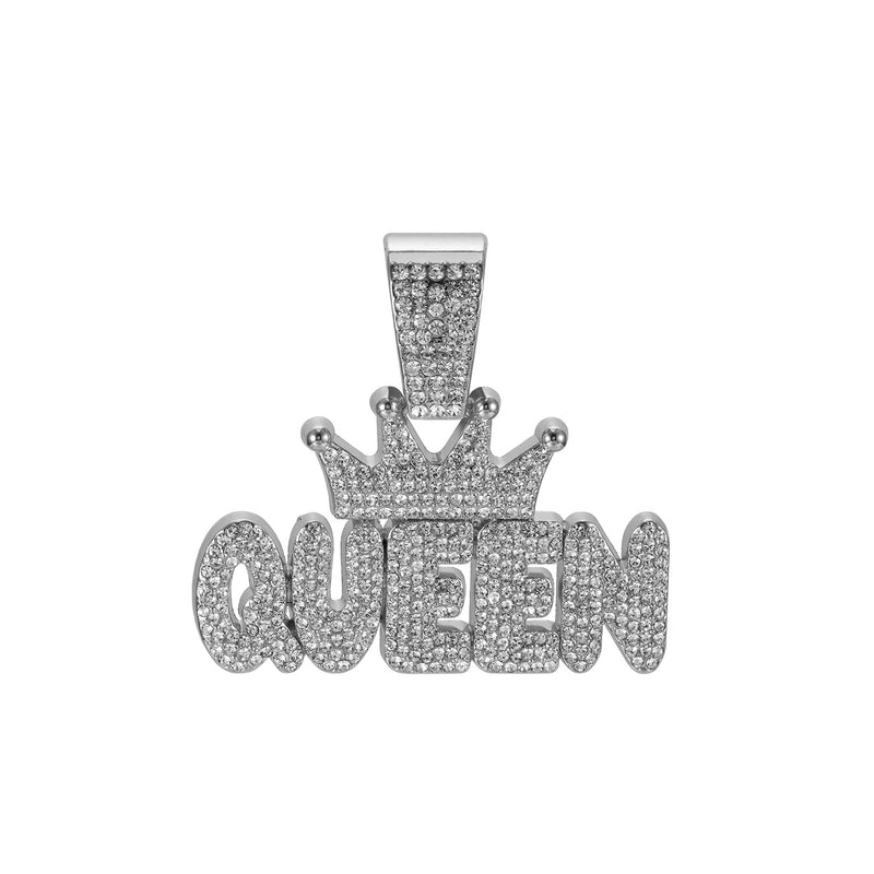 Hip-Hop Letter Crown Zinc Alloy Inlay Rhinestones Unisex Pendant Necklace
