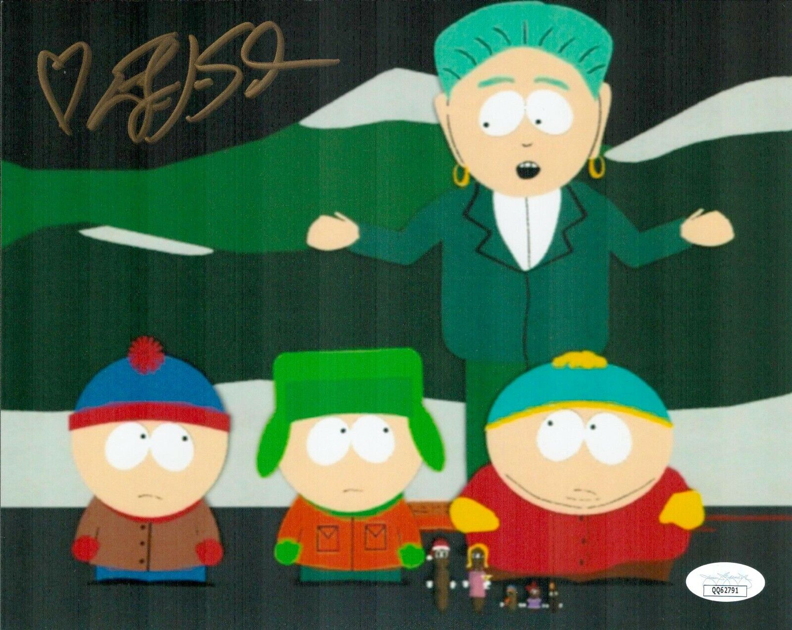 APRIL STEWART Signed 8x10 SOUTH PARK PRINCIPAL Photo Poster painting Autograph JSA COA Cert