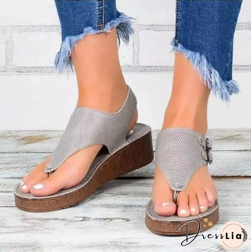 Casual Women Summer Buckle Platform Shoes