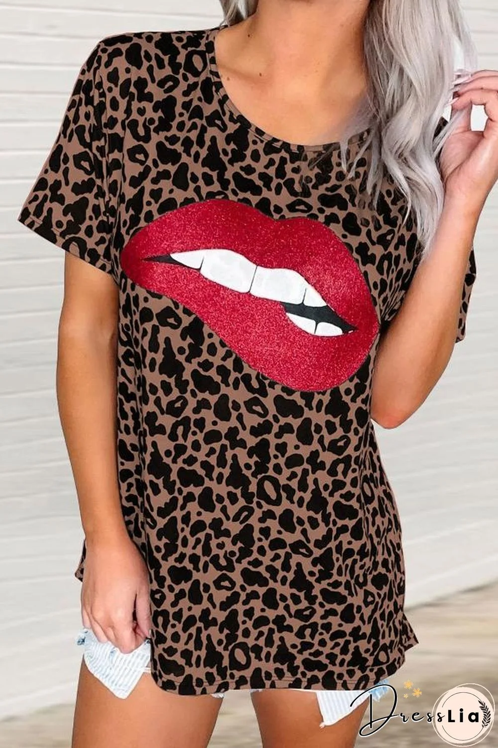 Animal Print Lips Graphic Tee