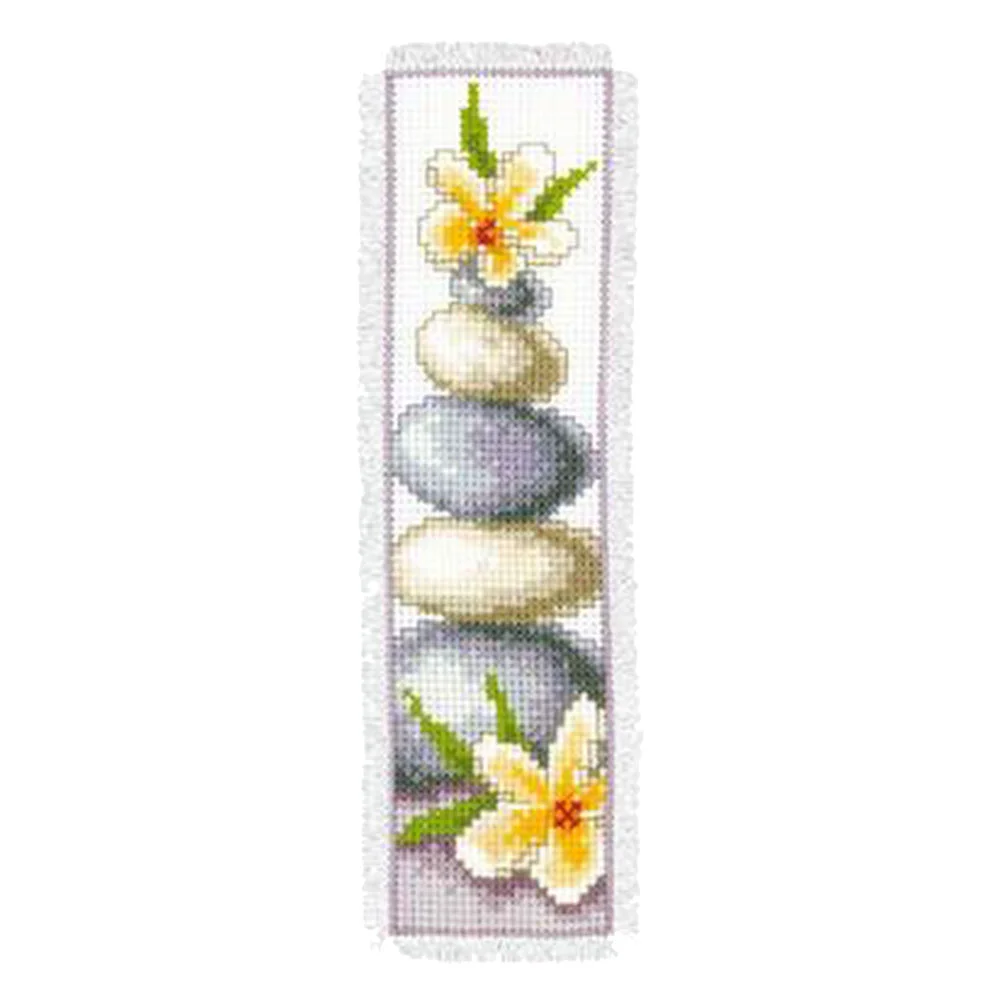 14ct 2-Strand Double-sided Counted Cross Stitch Bookmark - Stone Flower(18*6cm)