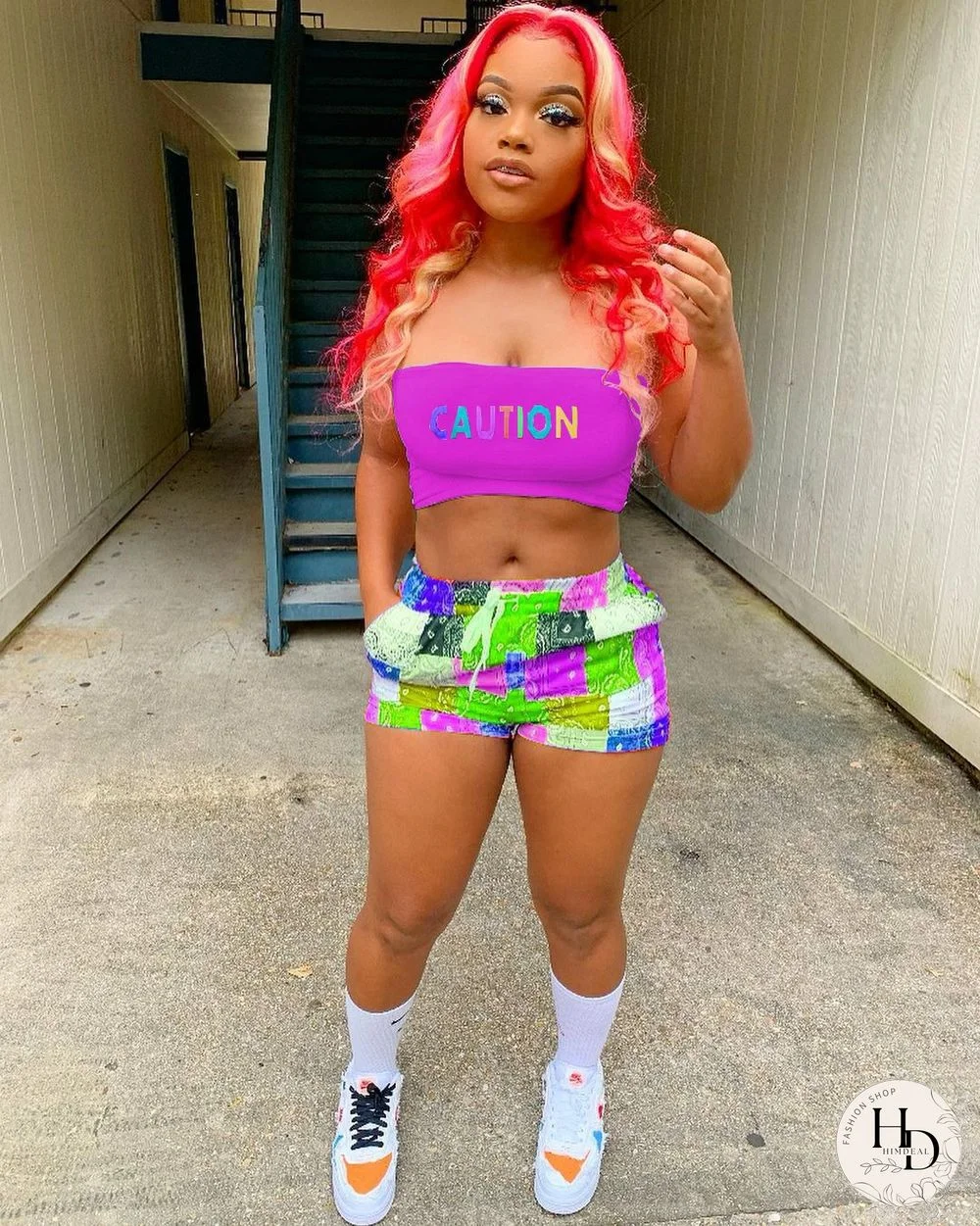 Graphic Bandana 2 Piece Tracksuit Set Women Printed Casual Sport Cute Sexy Club Outfits For Women Matching Sets Top Sets