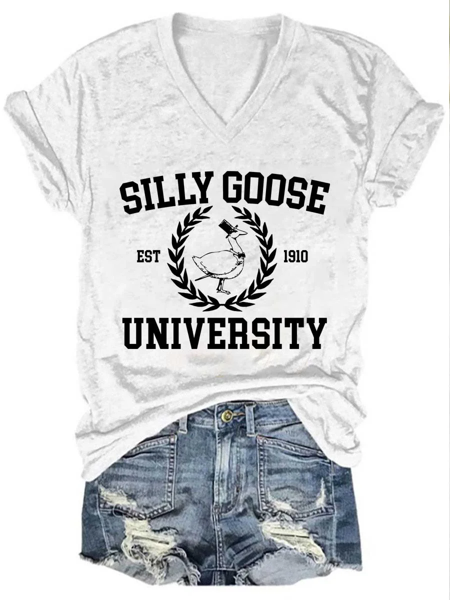 Silly Goose V Neck T-Shirt