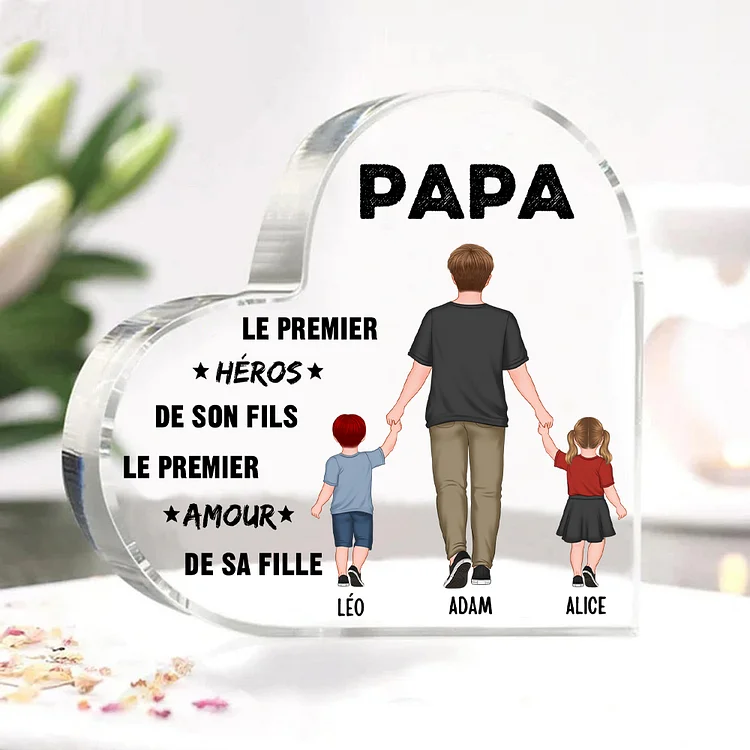 Plaque Acrylique 3 Prénoms Personnalisés pour Papa et Enfants Jessemade FR