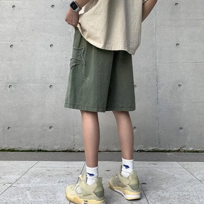 Brownm Star Embroidered Shorts