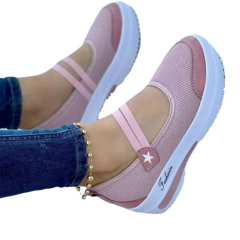 Breakj Breakj Summer New Canvas Textile Solid Color Daily Low-Help Black Slope Round Head Single Shoe