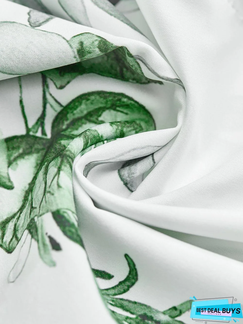 Casual Leaves Long sleeve Shirt Collar Printed Tunic Blouse