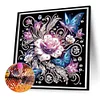 Papillon rose de nuit-peinture spéciale partielle au diamant-30*30cm