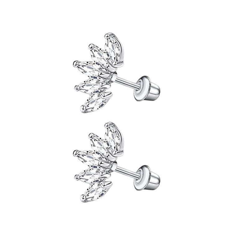 1 Pair Minimalist Cross Star Butterfly Plating Inlay Stainless Steel Zircon Ear Studs