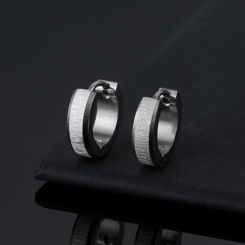 1 Piece Minimalist Solid Color Titanium Steel Plating Earrings