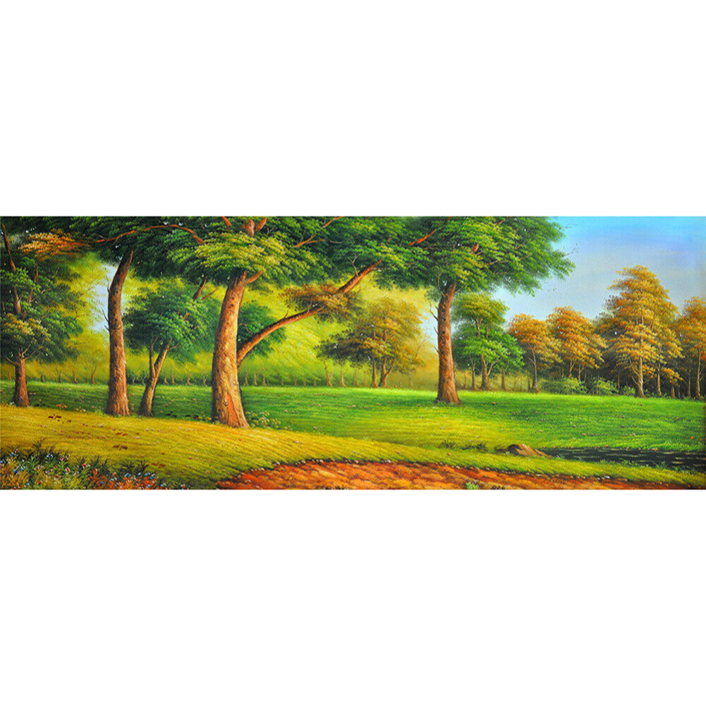 

100*50CM - Round Drill Diamond Painting - Mountain Forest, 501 Original