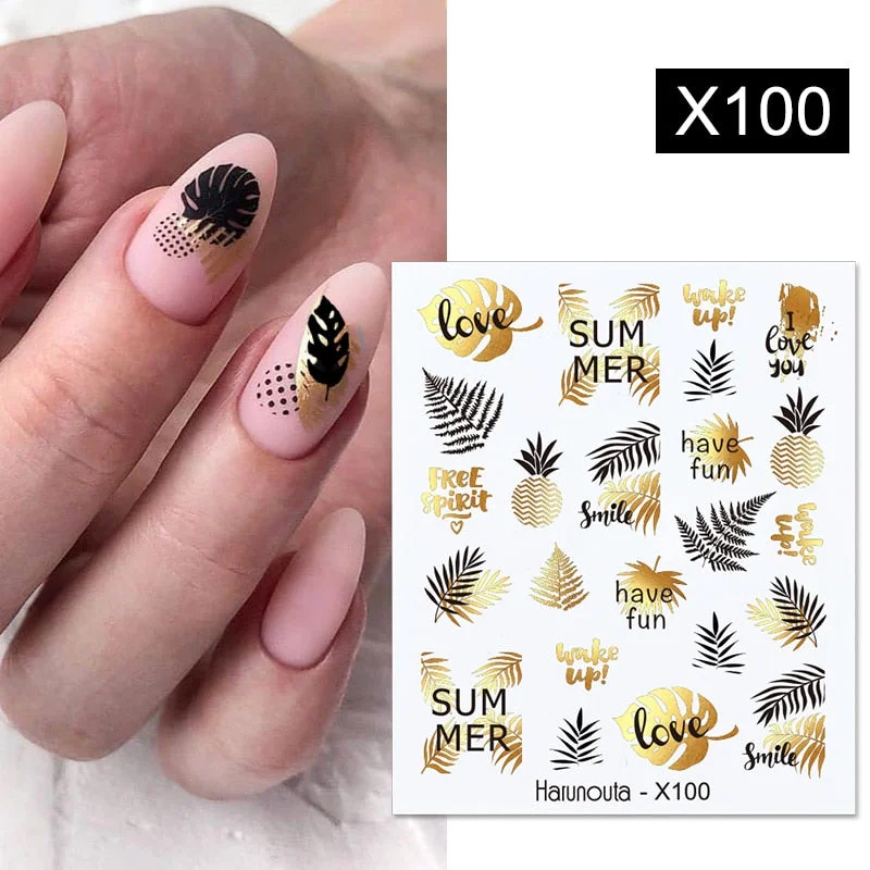 1PC Blooming Lavender Water Decals Harunouta Alphabet Leaves Flower Nail Art Transfer Watermark Sticker Slider Decoration-Nail Inspo