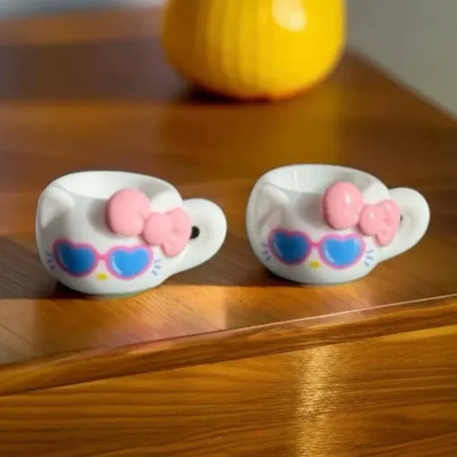 Mini Kitty Bow Cup Resin Charms