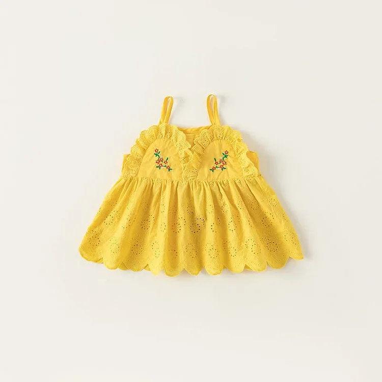 Toddler Girl Embroidered Flower Lace Camisole