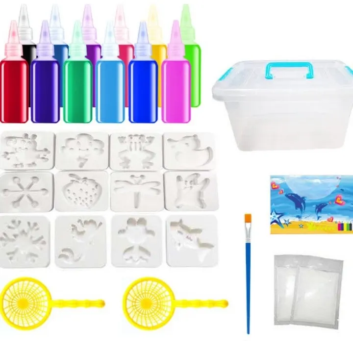 IEEILULU Gels Magiques 3D Elfe D'Eau - 12 Bouteilles Gel Coloré, Moules - Jouet Créatif Enfant - Cadeau Garçon Fille