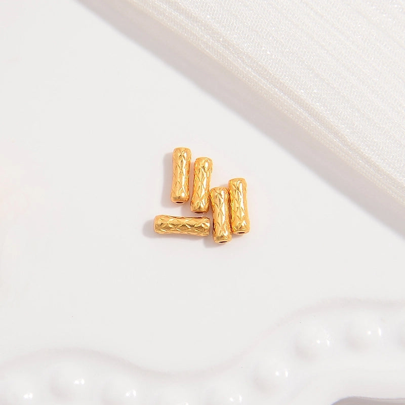 5 PCS/Package 2.5*6mm 2*6mm 925 Sterling Silver 22K Gold Plated Rhodium Plated Bamboo Beads Jewelry Accessories