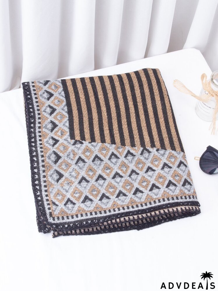 Geometric Print Shawl Scarf