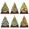 DIY Wooden Diamond Painting Xmas Tree Desktop Ornaments Double Side Printed Desk Decor Kits