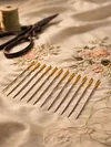 100-Pack Metal Large Eye Embroidery Needles Golden Color Cross Stitch Needles with Round Heads & Storage Box for DIY Sewing Quilting Crafting