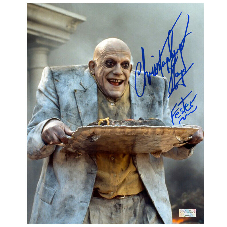 Christopher Lloyd Autographed Addams Family Uncle Fester 8x10 Scene Photo Poster painting