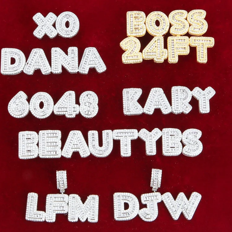 Custom Name Pendant With Iced Out 10mm Square Chain Personalized Necklace
