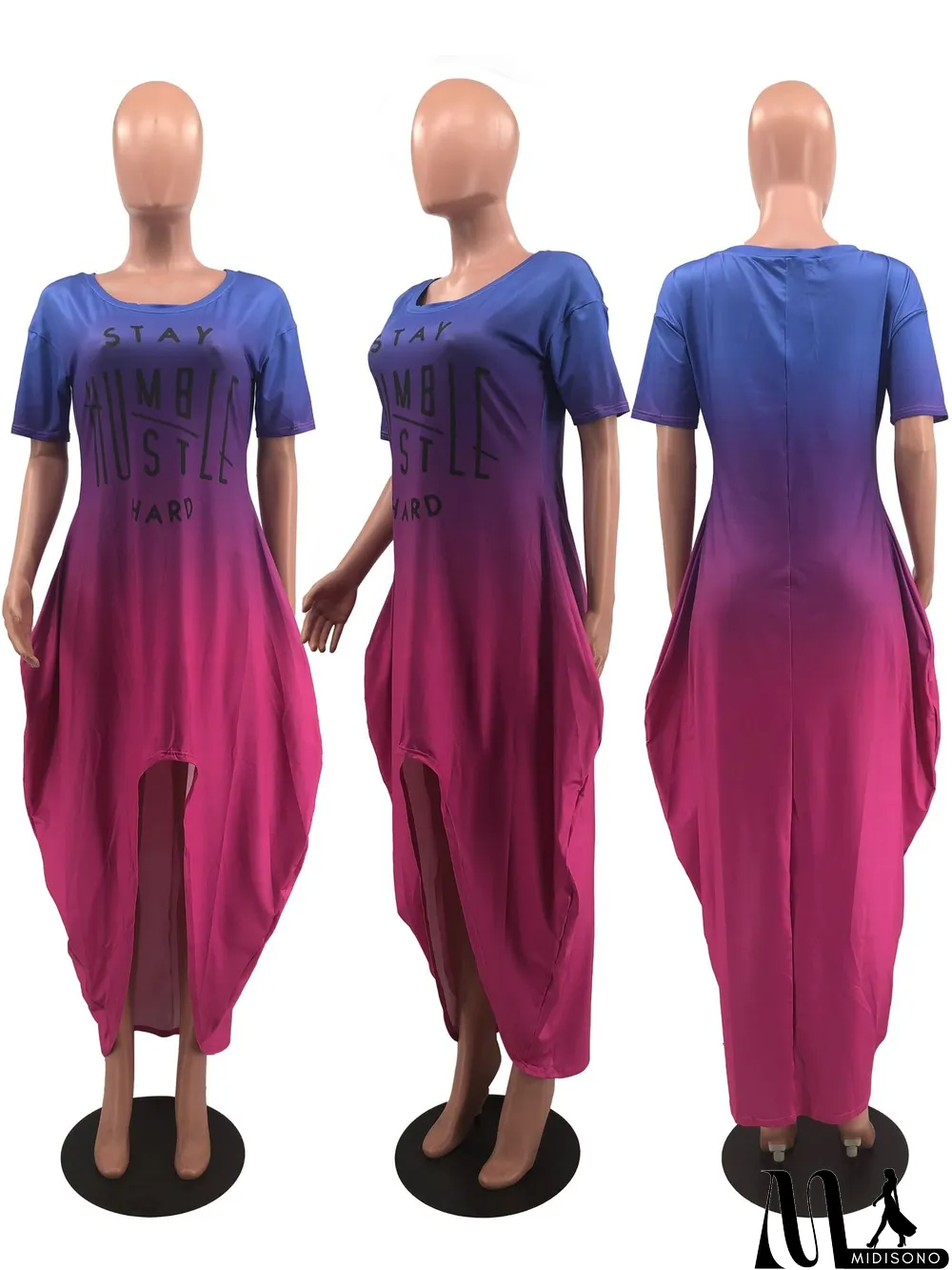 MidiSono - Casual Print Loose Irregular Maxi Dress