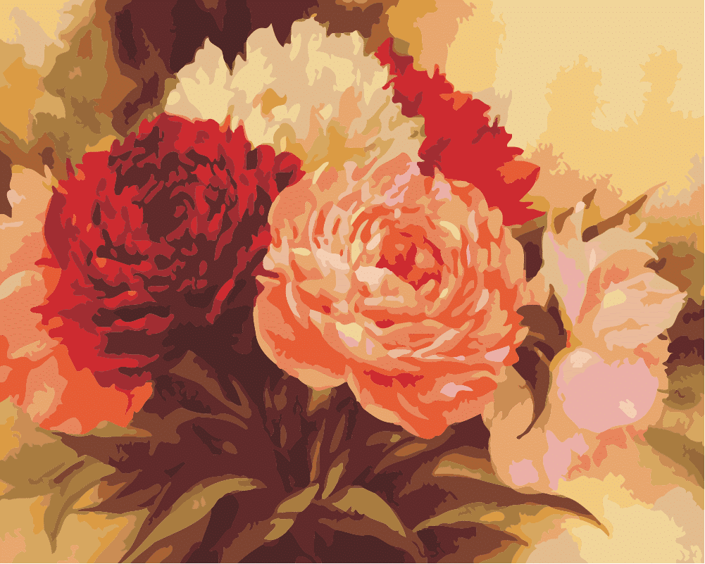 

Beautiful Peony Roses – Paint By Numbers - 40*50CM, 501 Original