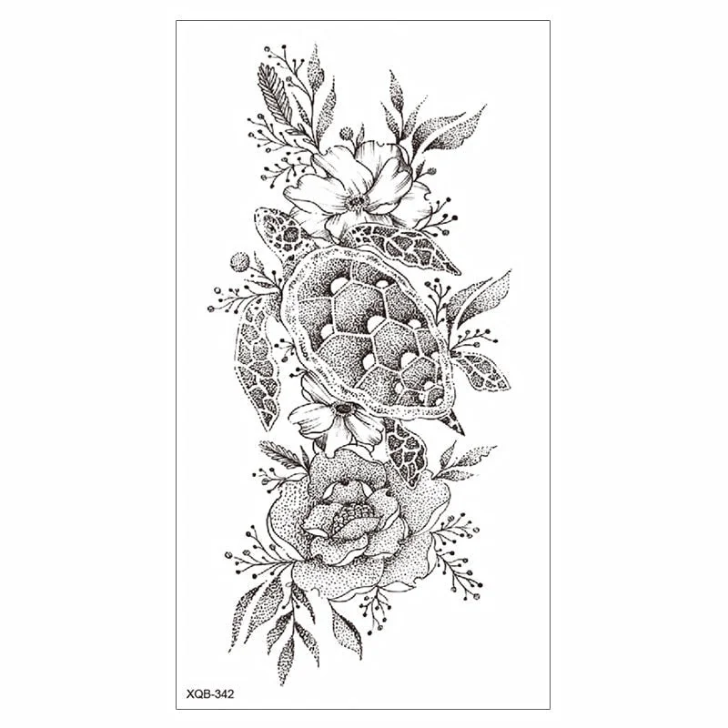 Waterproof Tattoo Sticker Temporary Tattoo Black Rose Tattoo Leg Chest Arm Tattoo Man Woman Tattoo Skin Tattoo Art Tatouage TaTy 515-1