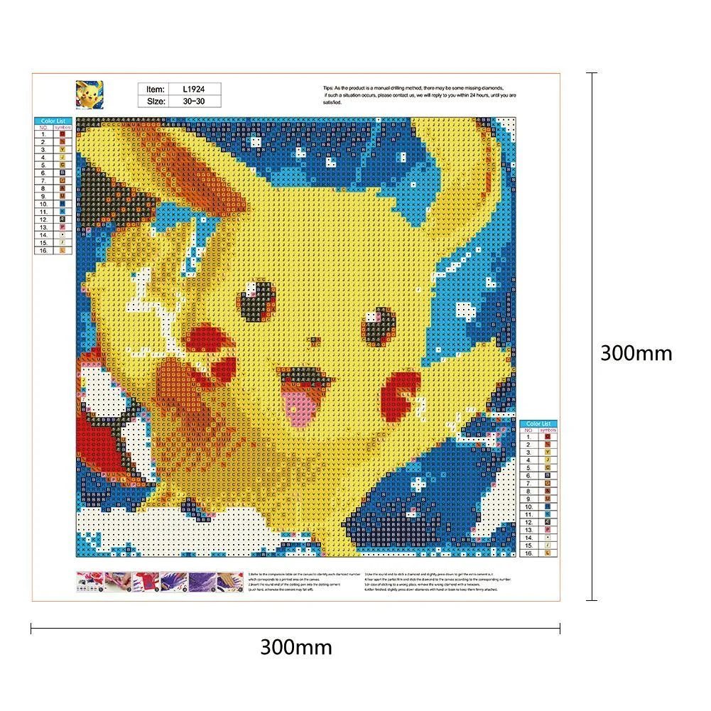 Diamond Painting - Full Round Drill - Pikachu(30*30cm)