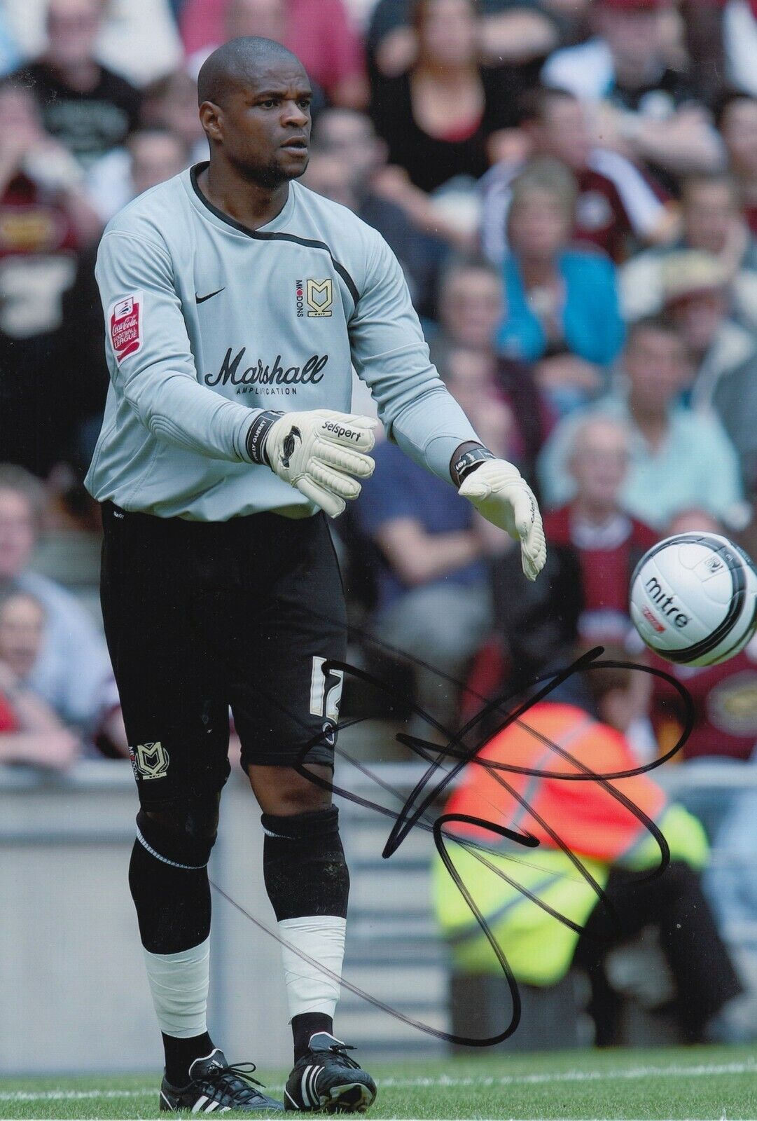 Willy Gueret Hand Signed 12x8 Photo Poster painting - MK Dons - Football Autograph.