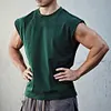 Gioiacombo&trade; Gilet sportivo fitness da uomo a spalla larga in cotone sciolto
