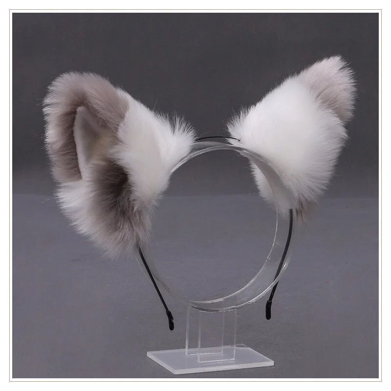 Billionm OJBK Fox Ear Headband Anime Cosplay Beast Ear Wolf Ears Girls Kawaii Handmade Plush Animals Hair Hoop Cute Cat Hair Accessories