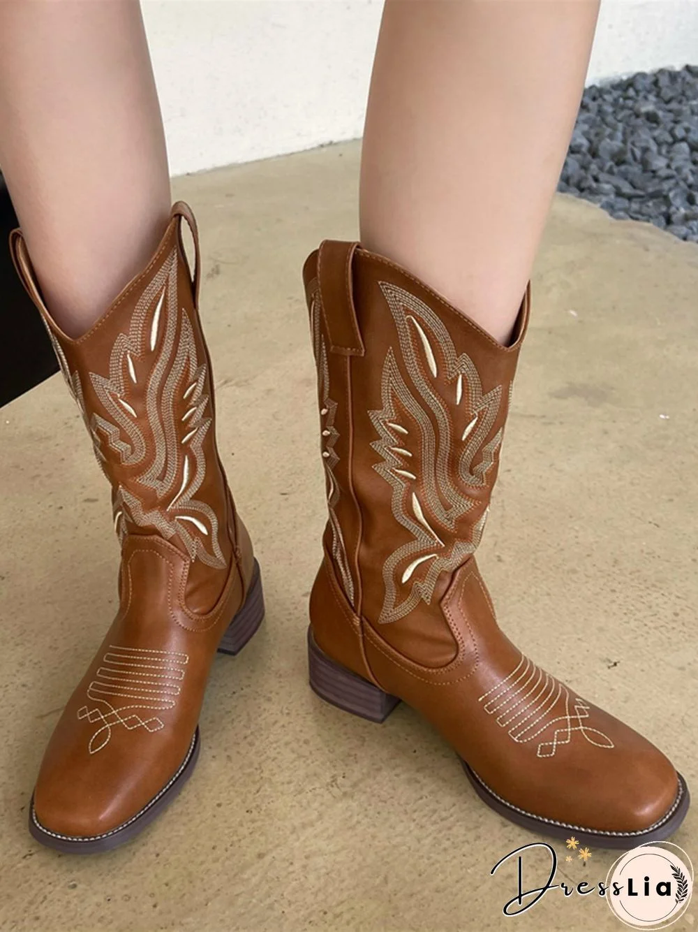 Ethnic Embroidery Bohemian Cowboy Boots
