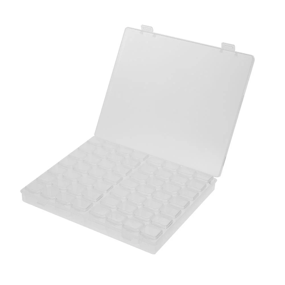 56 Grids Bead Storage Box for Nail Art Jewelry Case Holder (Transparent)