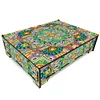 Wood Mandala Diamond Painting Jewelry Storage Box for Necklaces Earrings Rings