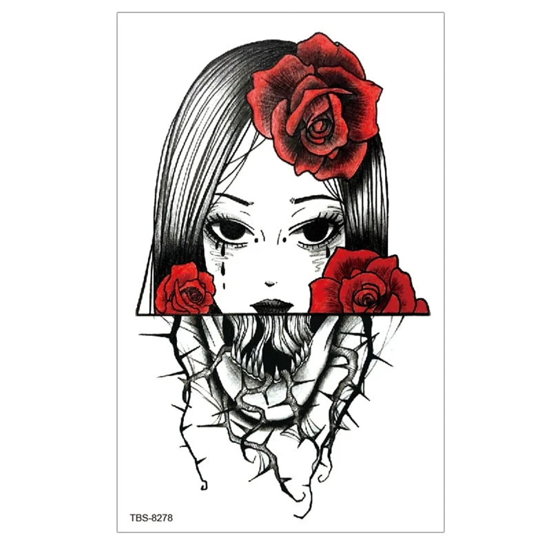 Waterproof Temporary Tattoo Sticker Lion Wolf Tiger Forest Tattoos Girl Mermaid Body Art Arm Fake Sleeve Tatoo Women Men