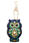 5pcs DIY Full Drill Diamond Paintng Special-shaped Owl Keychains Kit