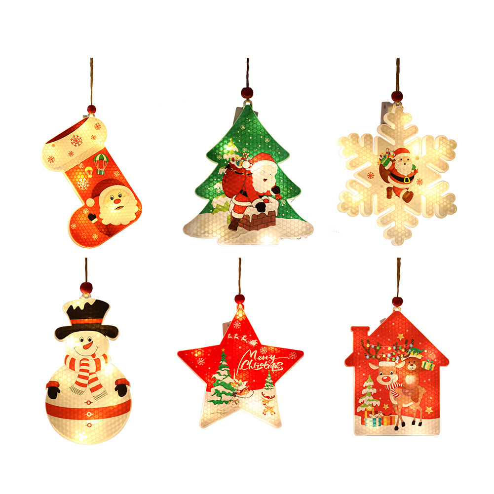 

6pcs LED Light Santa Socks Snowflake Warm Light Battery Christmas Decor, 501 Original