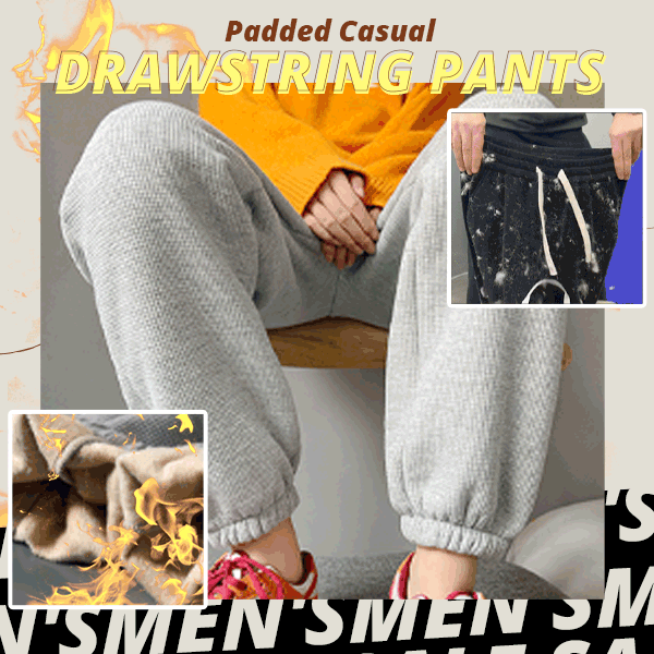 Men\'s Padded Casual Drawstring Pants