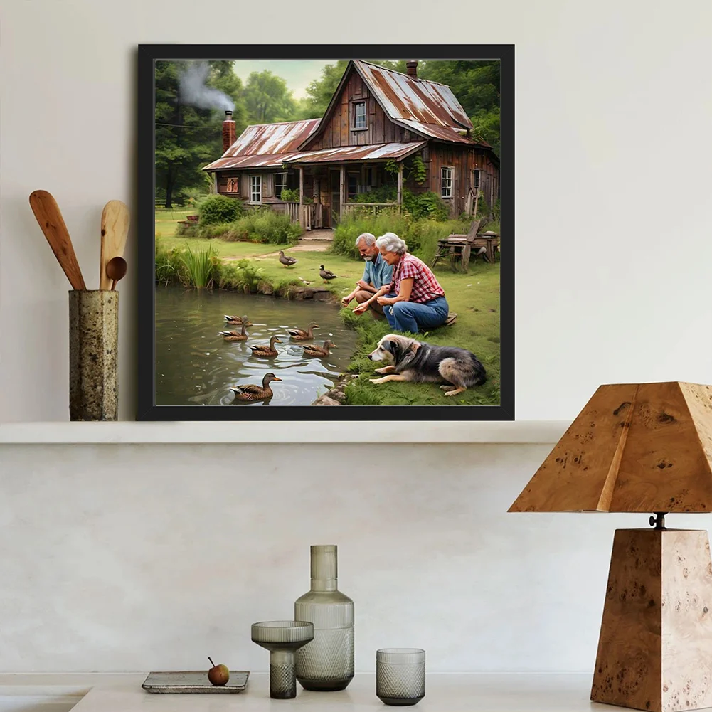 Diamond Painting - Full Round Drill - Old Couple(Canvas|40*40cm)