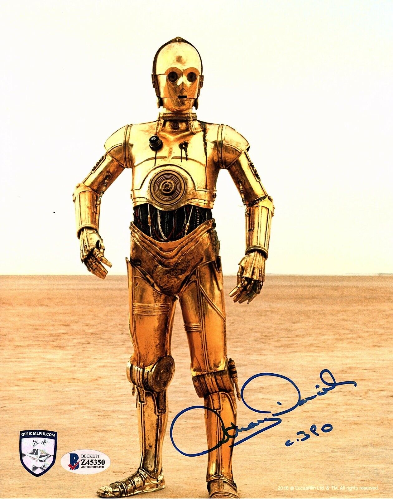 ANTHONY DANIELS Signed STAR WARS C3-P0