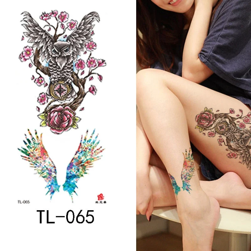 Flower arm waterproof tattoo stickers half arm painted animal durable waterproof European and American temporary tattoo stickers