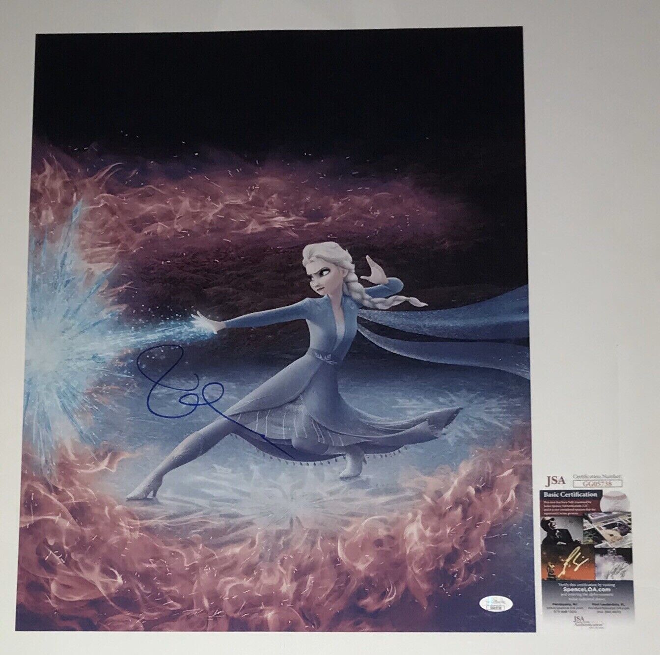 Idina Menzel Hand Signed 16x20 Frozen 2 “Elsa” Authentic In-Person Auto JSA COA