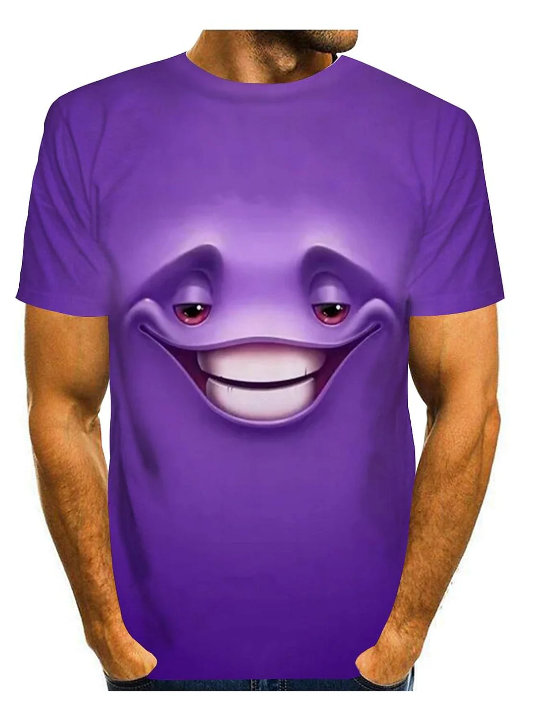 Men's Tee T-Shirt 3D Print Graphic Prints Animal Short Sleeve Casual Tops Cartoon Big and Tall Round Neck