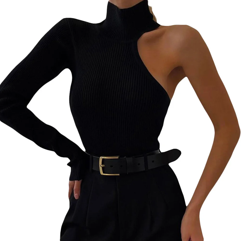 Nigikala Nigikala Women's Summer Single-Sleeve Long-Sleeved Round-Necked Body-In-Body Women's Uniform Sexy Style Fashion Sexy