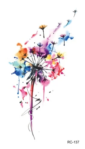 52 Kinds Watercolor Flora Lavender Waterproof Fake Tattoos Temporary Women Arm Chest Ankle Stickers Floral Body Art Tatto Flower